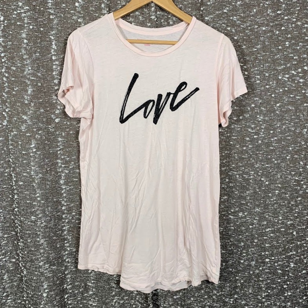 Victoria's Secret Pink Love Graphic Sleep Shirt Short Sleeve Women's Medium